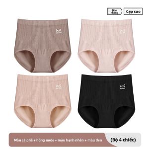 Quần lót nữ sau sinh MiiOW  vải cotton cạp cao làm thon gọn bụng - mùa thu đông 2024