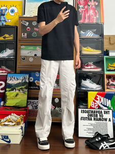 Quần Ống Rộng Bằng Lụa Băng Mỏng Mùa Hè Cho Nam Quần Dài Thường Ngày Chống Nhăn Quần Dài Ống Rộng Phong Cách Mỹ Quần Dài Công Sở