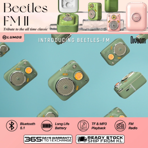 【READY STOCK】Divoom Beetles FM II Vintage Style Design Ultra Compact Portable Bluetooth / FM Radio / TF Card Fine-Tuned Speaker