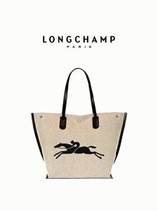 Longchamp bag original canvas Tote bag Shopping Bag shoulder bag handbag (Crossbody & Shoulder Bags)French original genuine Totbag