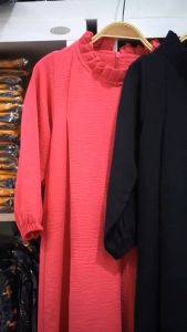 Chocopeach Dress Marwah Gamis Anak Perempuan Remaja Kerah Remple Crincle Airflow Usia 4 - 11th