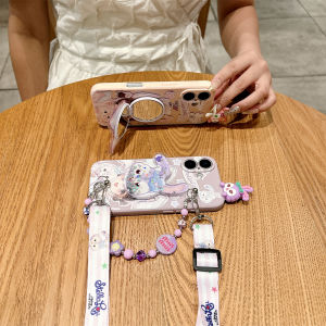 Xingdaolu Girls Huawei Nova5 Z Phone Case Full Edge Protection Soft Protective Cover Cartoon Bracelet Flowing Sand Mirror Design