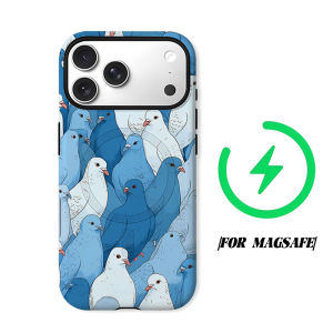 Blue White Pigeon Flock Phone Case for iPhone 18 17 16 15 14 13 12 11 Air Pro Max Plus Double-layer Cover
