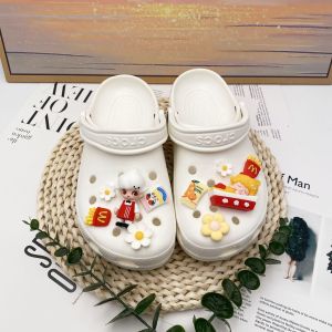 Crocs jibbitz quyến rũ Giày phụ kiện tự làm 3D dễ thương không gian Thỏ màu hồng Kỳ Lân thiết lập có thể tháo rời khóa giày cho CROCS