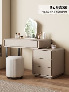 Accessible Luxury Solid Wood Dressing Table Modern Minimalist Cream Style Bedroom Small Apartment Dressing Table Dresser Chest of Drawers