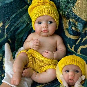 Aizwa1 13 Inch Loulou Silicone Bebe Reborn Baby Girl Handmade Can Open Mouth Choose Painted or Unpainted