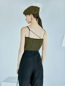 Fashionable Cotton Gingham Halter Top