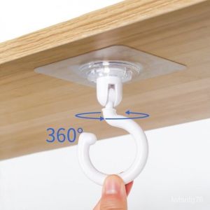 5pcs 360 ° xoay Nail Hook siêu chịu lực treo tường chịu lực hút nhà bếp keo móc không dấu vết khăn tự dính móc trần móc mạnh mẽ móc keo nhà bếp tường phòng tắm cửa cap hook