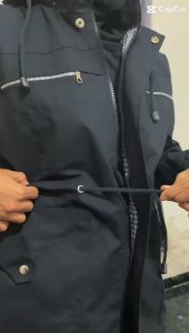 Jaket Parka Wanita Hijab Jumbo Kekinian Bahan Katun Baby Canvas