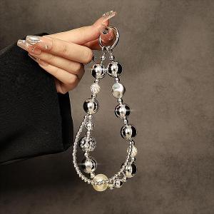 Creative Personalized Beaded Water Diamond Chain Handbag Keychain Bag Charm Clip Shell Short Lanyard Bag Accessories