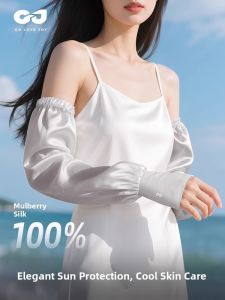 Golovejoy | Golovejoy Summer Loose Silk Sun Protection Sleeve Covers Womens UV Protection Ice Sleeve Arm Covers Couples Pure Color