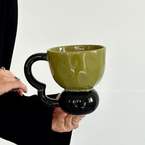 Limited Edition Oranges Retro Handmade Ceramic Coffee Mug Color Collision Design Original Creative Gift North Style Luxury