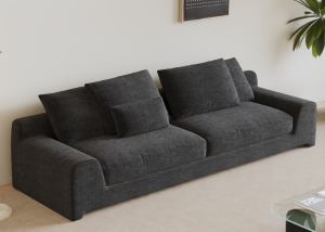 Retro Cotton Linen Sofa Simple Straight Row Small Household Living Room Black Grey Hotel Dormitory Furniture Home Decor