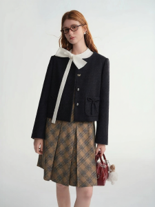 DUSHU | Butterfly Bow Shoulder Shaping Coat