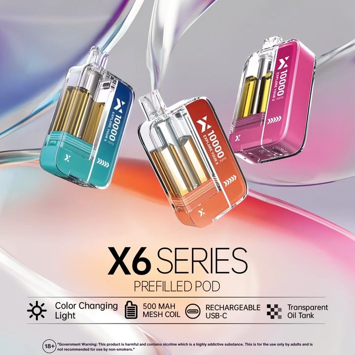 X-Vape X6 Series PRE-FILLED Disposable Vape 10,000 Puff With Tax Stamp ...