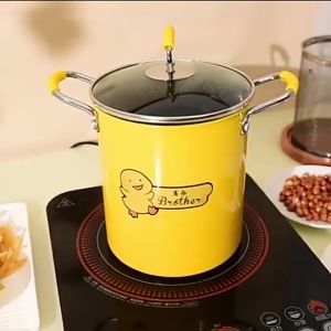 3L Mini Deep Frying Pan with Strainer Multifunctional Casserole Noodle Pot  For Gas Induction