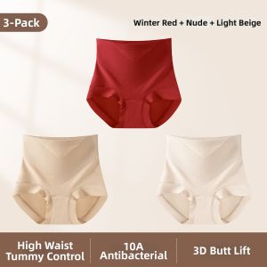 High Waist Tummy Control Panties Antibacterial Shaping No Mark