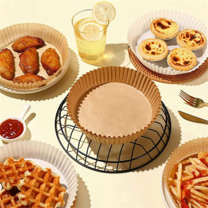 Disposable Air Fryer Paper Round 100/200/300pcs Non-Stick Airfryer Baking Papers Oil-Proof Sheets for Oven BBQ Grill Baking Pan