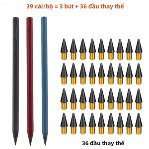 MROOFUL | 39 Cái/bộ Bộ Bút Chì Kim Loại Sáng Tạo Vĩnh Cửu Dành Cho Trường Học Vẽ Phác Thảo Viết - Viết Không Giới Hạn Bút Chì Ma Thuật Đồ Dùng Học Tập
