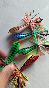 Jump Frog Geol Mini & Toman Rattle 45cm: Umpan Casting Toman Handmade