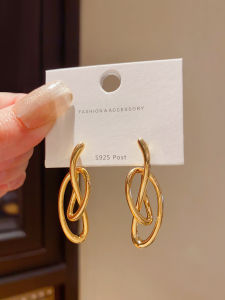 Exaggerated Large Earrings Female Retro Hong KongStyle Unique Geometric Irregular Designs Elegant FreshlyHandmade Brass Jewelry Accessories