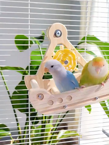 Interactive Swing & Spinner Toy for Birds. Spin rotating fun keeps them engaged. Swing gently swings for active playtime. Play comfortable perch for rest and exploration.