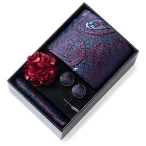 New Mens Tie Set Solid Color Striped Jacquard Yarn-Dyed Tie Business Professional Tie Set