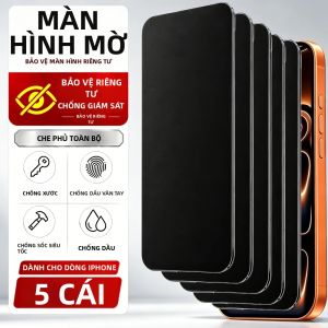 NNBILI 5 Miếng Dán Bảo Vệ Màn Hình Bằng Gốm Mờ Cho iPhone Chống Gián Điệp Chống Trầy Xước Chống Vân Tay Tương Thích Với Nhiều Mẫu Máy