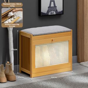 Home Entry Shoe Bench with Integrated Seat and Storage