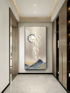 Jiuyu Jucai Entrance Painting Modern Light Luxury Living Room Entrance Corridor and Aisle Painting Fancy Vertical Mural