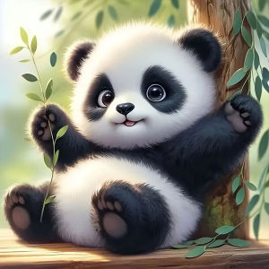 Kayou | DIY Digital Painting Paint By Numbers Cute Panda Handpainted Painting Art Picture Artcraft on Canvas Unique Gift Unframed