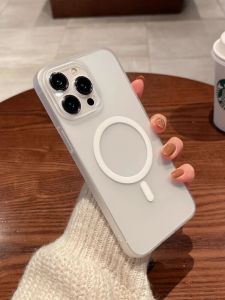 Ultra-Thin Matte Magnetic Phone Case for 13 14 pro Max 15 pro 16 pro Max Full Cover Transparent Protective Shell for Men And Women