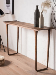 New Chinese Zen Style Console Tables Solid Wood Minimalist Black Walnut Altar Extremely Narrow Warped Head a Long Narrow Table Side View Units