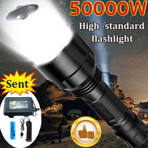 Torch Light Long Range Paling Panjang Ghs Led Rechargable 5SC 5 Battery Aluminum Flash Torch Light Led Flash Light Warranty Lampu Suluh emergency light