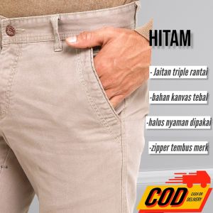 Celana Panjang Kanvas pria EMDERE kualitas Premium // Celana Kanvas Standar