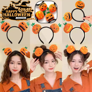 ที่คาดผมฟักทองฮาโลวีนหมวกทรงฟักทองที่รัดผมตุ๊กตาปีศาจโค้งทรงสูงใส่ได้ทั้งชายและหญิง