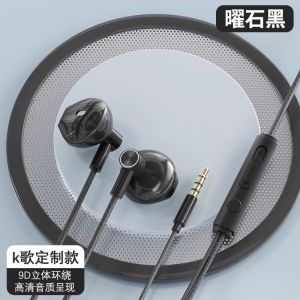 Desktop Computer Headset with Microphone Wired in-Ear Double Plug Network Class Office Game Special Microphone Two-in-One