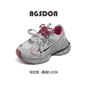 Grey Dad Shoes Womens 2025 New Style Autumn Winter Hit Thick Bottom Sports Womens Shoes Heightening Casual Shoes Outdoor Wind