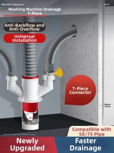 TINGSIMENG | Washing Machine Compatible Drain Pipe Connector 1-to-2 Splitter