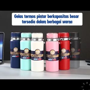Termos Stainless Steel Tahan Panas Dingin dengan Pengaturan Suhu Otomatis Thermos Bahan SUS 316 Anti Karat