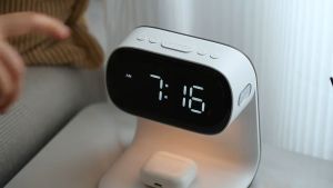 6 in 1 Dual Alarm Clock Wirelles Charger / Lampu Alarm With Suhu Calendar / Dual Alarm / Lampu Alarm