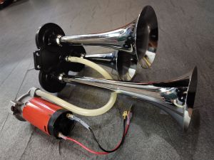 แตรลมไฟฟ้า3ปาก 12v.ดังจัดกังวาน ไม่ต้องใช้ถังลม ติดตั้งง่ายจ้า