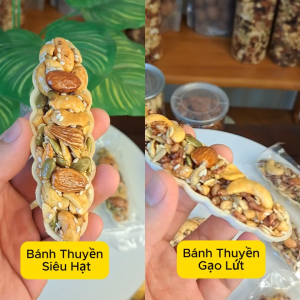 BÁNH THUYỀN GẠO LỨT CHÀ BÔNG NGŨ CỐCBánh Thuyền Mix Siêu Hạt Rong biển kẹp hạt Mix Hạt Dinh Dưỡng  Ăn Kiêng Giảm Cân