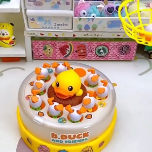 Mainan Menangkap Ikan 小黄鸭弹跳转盘钓鱼玩具 Duck Fishing Game 电动旋转益智亲子互动礼物 Electric Rotating Toy Kids Fun Gift