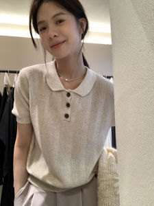 HUOLISI | Retro Polo Collar Ice Silk Cotton Linen T-Shirt