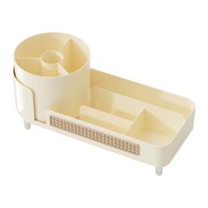 DOLANX | Rotating Cosmetic Organizer Box for Desk High-end Makeup Brush Lipstick Storage Tube