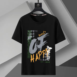 plus Size Mens T-Shirt Loose Fit Short Sleeve Summer Trendy Brand Ins Oversize Half Sleeve Letter Print Casual round Neck Tee
