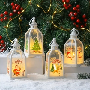 Portable Luminous Wind Lantern Night Light - Christmas Decor Party Gift Candle Props
