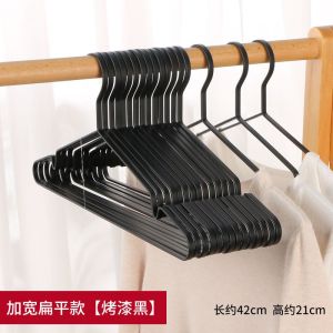 Black Wooden Iron Art Clothes Hanger Adult Shoulder Angle Protection for Home Closet Drying Machine Special Hanging Garment
