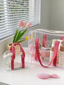 JJT Transparent Waterproof PVC Travel Storage Bag for Clothes Toiletries and Baby Essentials - Perfect for Swimming Beach and Daily Use